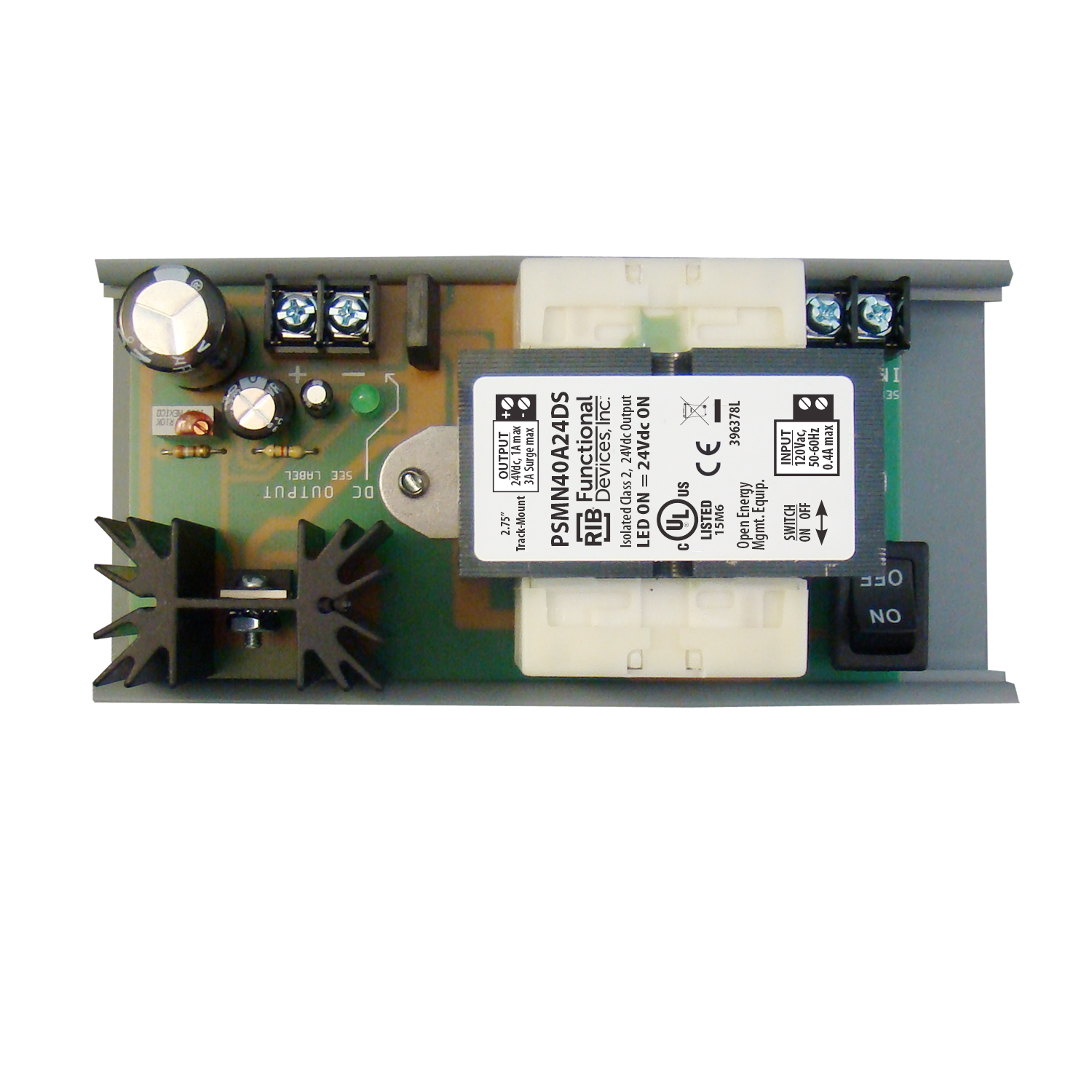 Functional Devices PSMN40A24DS DC Power Supply, Isolated Linear, 120 Vac to  24 Vdc, Amp Output, 2.75
